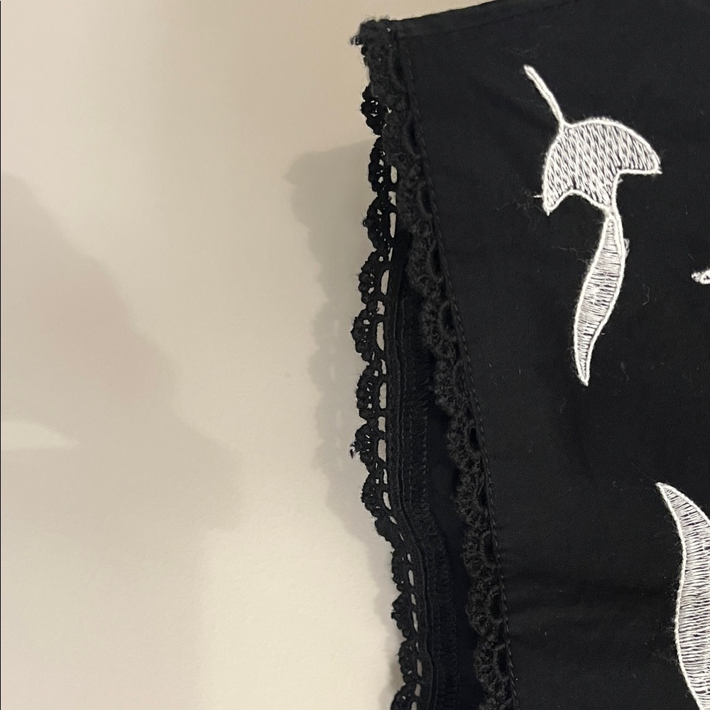 Jennifer & Grace Black Embroidered Tie-Front Blouse - Picture 5 of 6